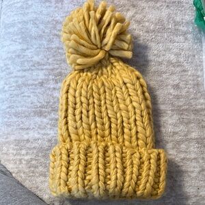Cozy Yellow Knit Pom-Pom Beanie for Kids